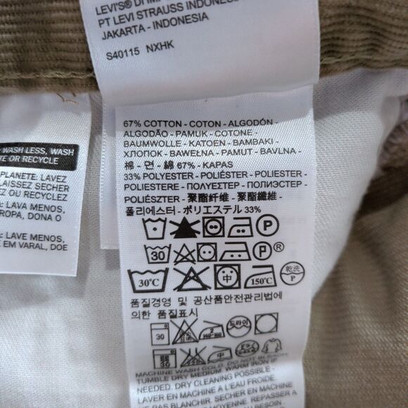 Levi’s 505 Corduroy Pants Mens 31x32 Straight Leg Tan White Tab Khaki - Picture 3 of 10